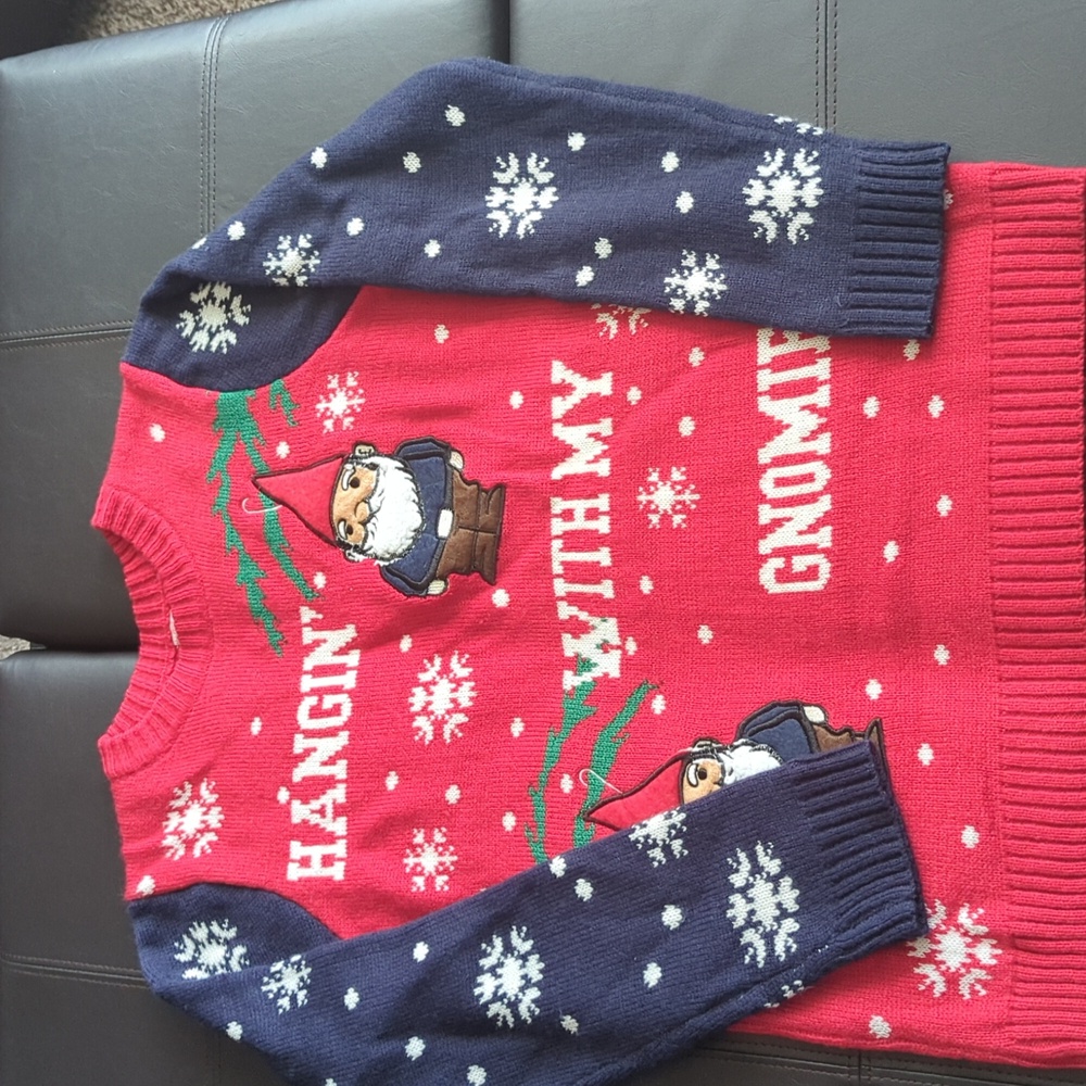 Hanging with My Gnomies ugly sweater